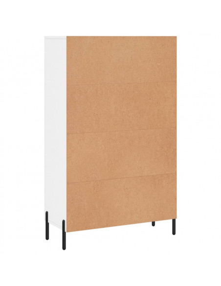 Credenza Bianco Lucido 69,5x31x115 cm in Legno Multistrato