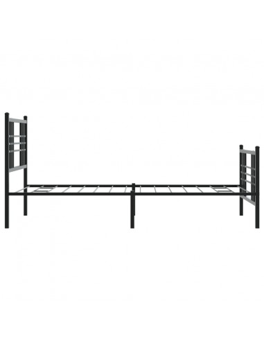 Giroletto con Testiera e Pediera Metallo Nero 107x203 cm