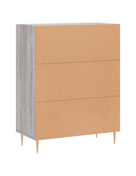 Credenza Grigio Sonoma 69,5x34x90 cm in Legno Multistrato