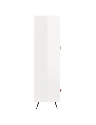 Credenza Bianco Lucido 69,5x31x115 cm in Legno Multistrato
