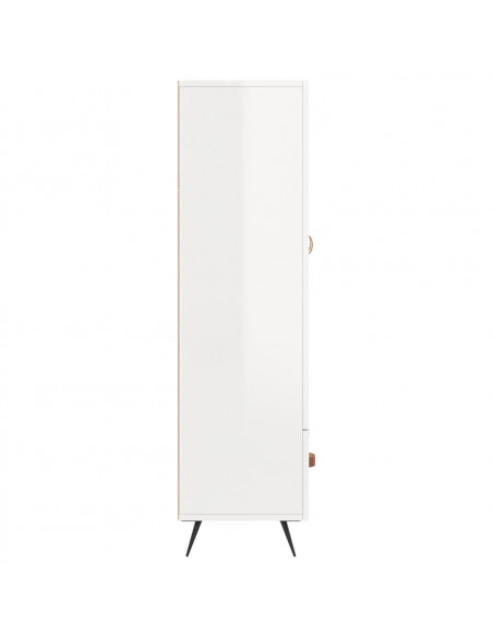 Credenza Bianco Lucido 69,5x31x115 cm in Legno Multistrato