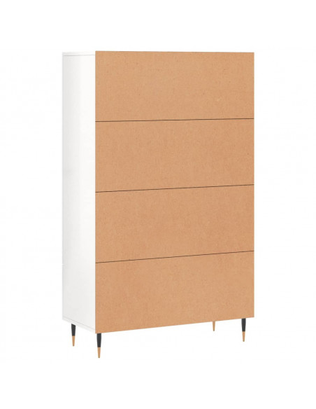 Credenza Bianco Lucido 69,5x31x115 cm in Legno Multistrato