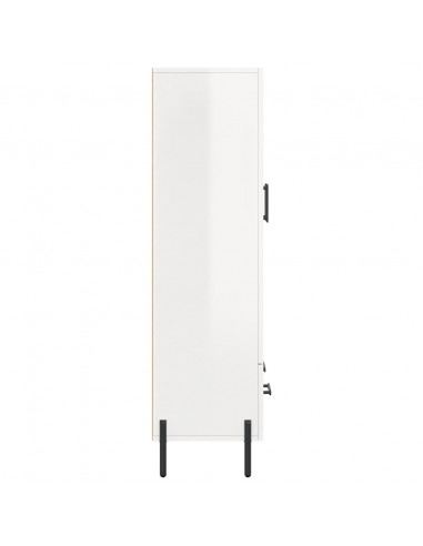 Credenza Bianco Lucido 69,5x31x115 cm in Legno Multistrato
