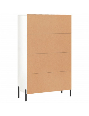 Credenza Bianco Lucido 69,5x31x115 cm in Legno Multistrato
