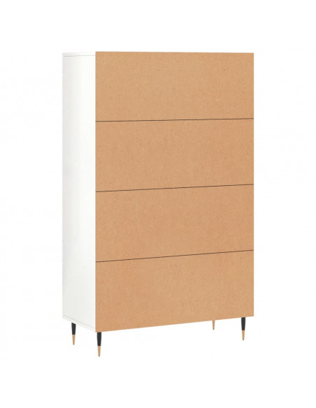 Credenza Bianco Lucido 69,5x31x115 cm in Legno Multistrato