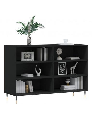 Credenza Nera 103,5x35x70 cm in Legno Multistrato