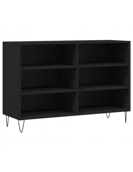 Credenza Nera 103,5x35x70 cm in Legno Multistrato