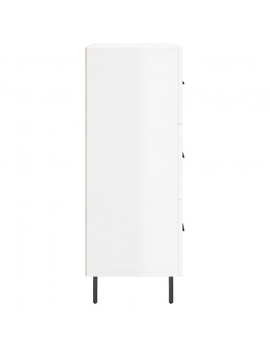 Credenza 69,5x34x90 cm in Legno Multistrato Bianco Lucido