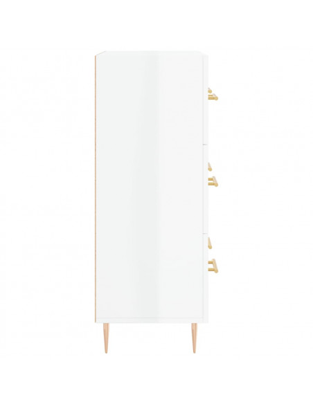 Credenza 69,5x34x90 cm in Legno Multistrato Bianco Lucido
