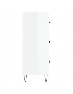 Credenza 69,5x34x90 cm in Legno Multistrato Bianco Lucido 2