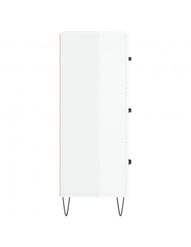 Credenza 69,5x34x90 cm in Legno Multistrato Bianco Lucido