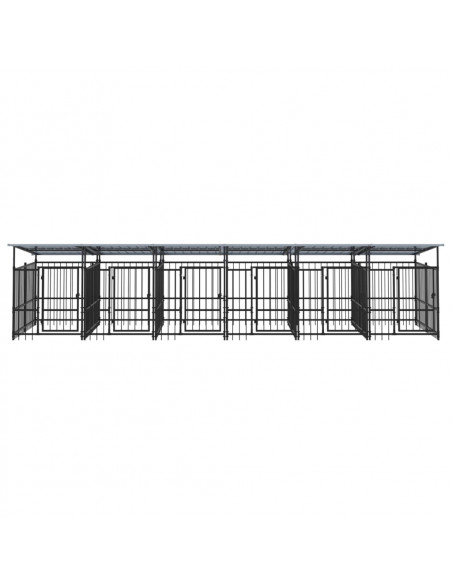 Gabbia per Cani da Esterno con Tetto in Acciaio 11,26 m²