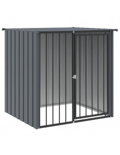 Casetta per Cani con Tetto Nero 110x103x109 cm Acciaio Zincato 2