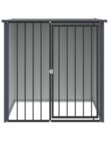 Casetta per Cani con Tetto Nero 110x103x109 cm Acciaio Zincato