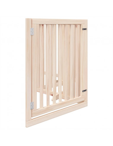 Cancello per Cani con Porta Pieghevole 4 Pannelli 320 cm Pioppo