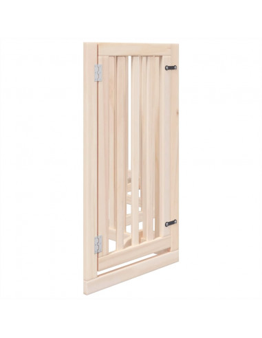 Cancello per Cani con Porta Pieghevole 6 Pannelli 300 cm Pioppo