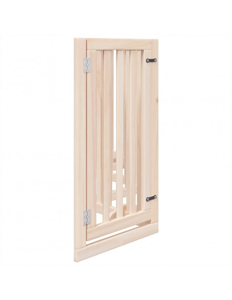 Cancello per Cani con Porta Pieghevole 6 Pannelli 300 cm Pioppo