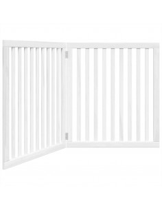 Cancello per Cani Pieghevole 2 Pannelli Bianco 160 cm Pioppo 2