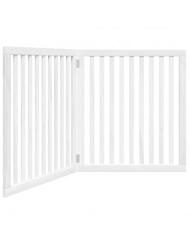 Cancello per Cani Pieghevole 2 Pannelli Bianco 160 cm Pioppo