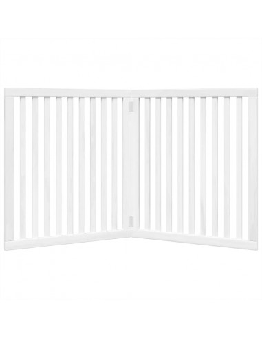 Cancello per Cani Pieghevole 2 Pannelli Bianco 160 cm Pioppo