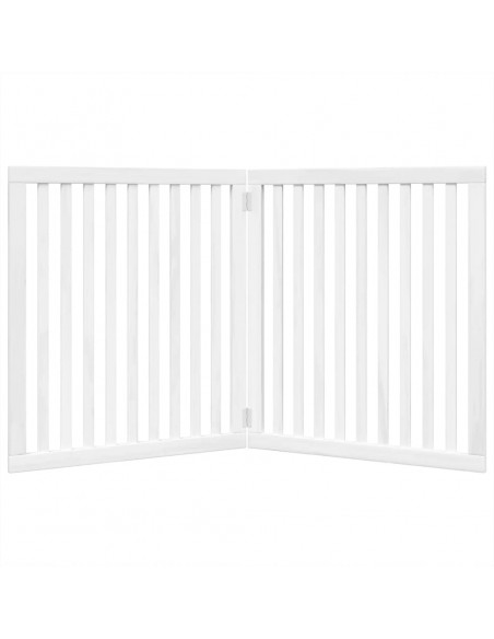 Cancello per Cani Pieghevole 2 Pannelli Bianco 160 cm Pioppo