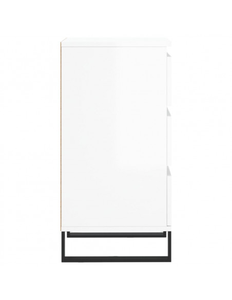 Credenza Bianco Lucido 40x35x70 cm in Legno Multistrato
