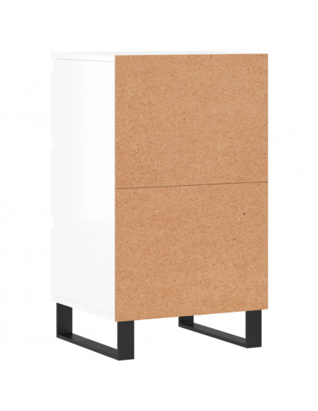 Credenza Bianco Lucido 40x35x70 cm in Legno Multistrato