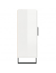 Credenza 69,5x34x90 cm in Legno Multistrato Bianco Lucido 2