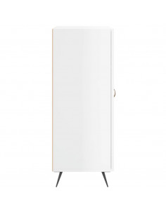 Credenza 69,5x34x90 cm in Legno Multistrato Bianco Lucido 2