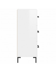 Credenza Bianco Lucido 34,5x34x90 cm in Legno Multistrato 2