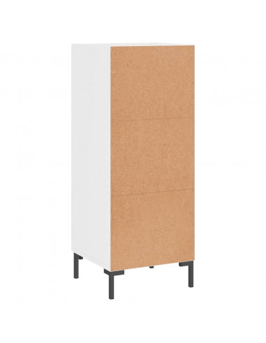 Credenza Bianco Lucido 34,5x34x90 cm in Legno Multistrato