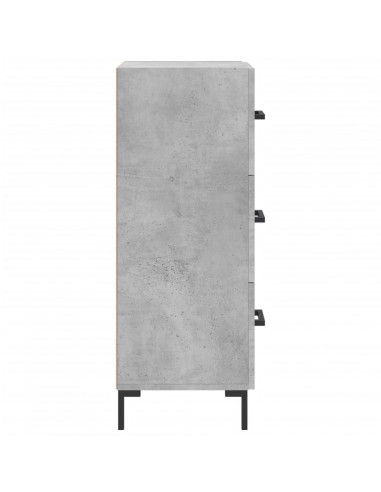 Credenza Grigio Cemento 34,5x34x90 cm in Legno Multistrato