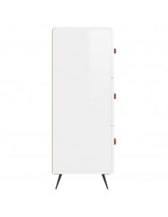 Credenza Bianco Lucido 34,5x34x90 cm in Legno Multistrato 2