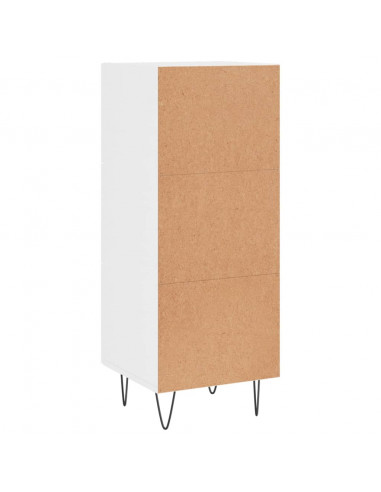 Credenza Bianco Lucido 34,5x34x90 cm in Legno Multistrato