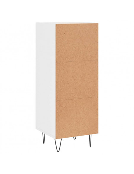Credenza Bianco Lucido 34,5x34x90 cm in Legno Multistrato
