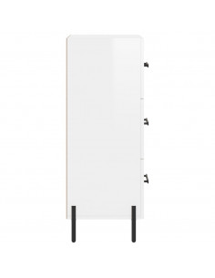 Credenza Bianco Lucido 34,5x34x90 cm in Legno Multistrato 2