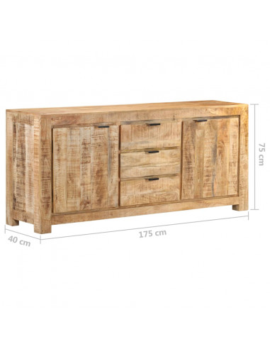 Credenza 175x40x75 cm in Legno di Mango Grezzo