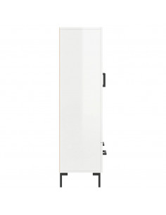 Credenza Bianco Lucido 69,5x31x115 cm in Legno Multistrato 2