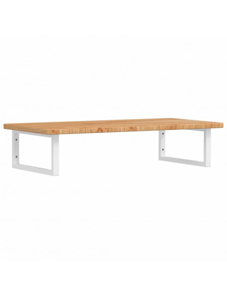 Ripiano a Parete per Lavabo in Acciaio e Massello di Rovere