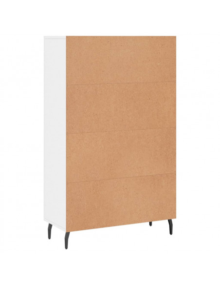 Credenza Bianco Lucido 69,5x31x115 cm in Legno Multistrato