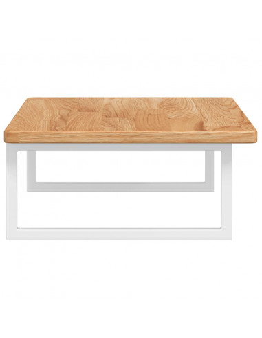 Ripiano a Parete per Lavabo in Acciaio e Massello di Rovere