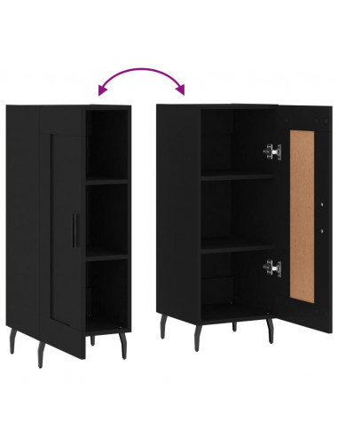 Credenza Nero 34,5x34x90 cm in Legno Multistrato