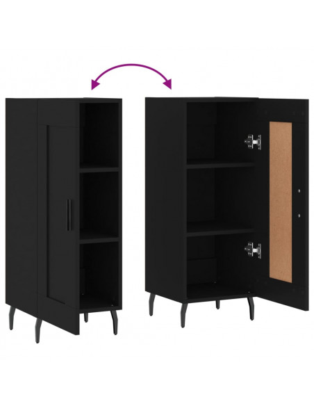 Credenza Nero 34,5x34x90 cm in Legno Multistrato