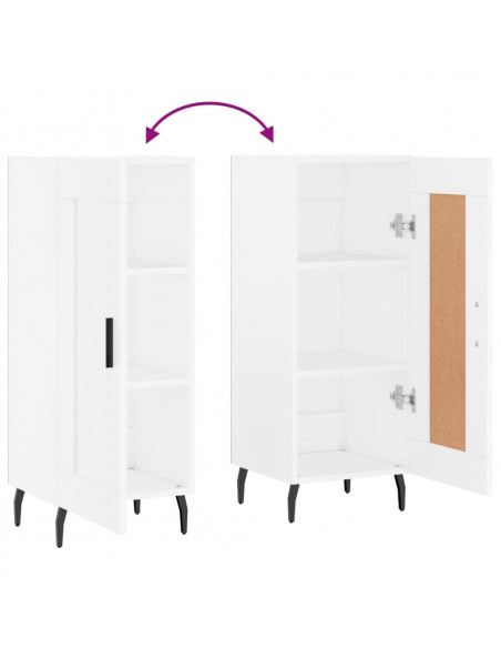 Credenza Bianca 34,5x34x90 cm in Legno Multistrato