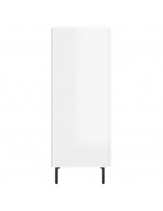 Credenza Bianco Lucido 34,5x34x90 cm in Legno Multistrato 2