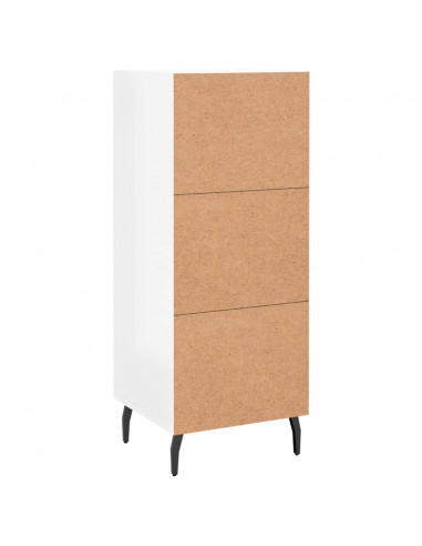 Credenza Bianco Lucido 34,5x34x90 cm in Legno Multistrato