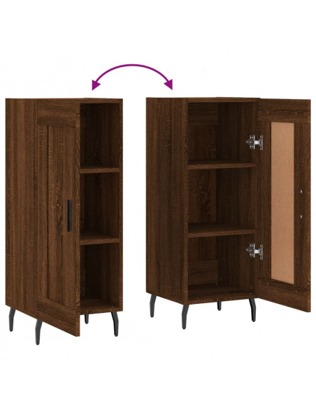Credenza Rovere Marrone 34,5x34x90 cm in Legno Multistrato