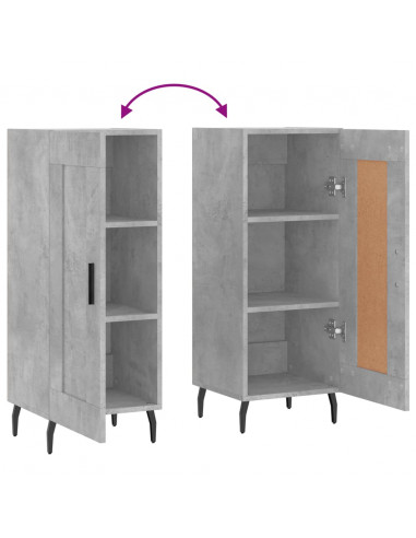 Credenza Grigio Cemento 34,5x34x90 cm in Legno Multistrato
