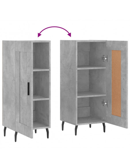Credenza Grigio Cemento 34,5x34x90 cm in Legno Multistrato
