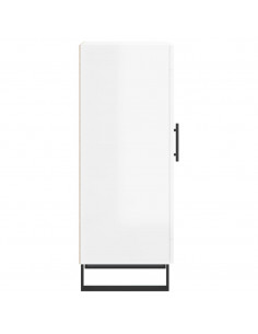 Credenza Bianco Lucido 34,5x34x90 cm in Legno Multistrato 2